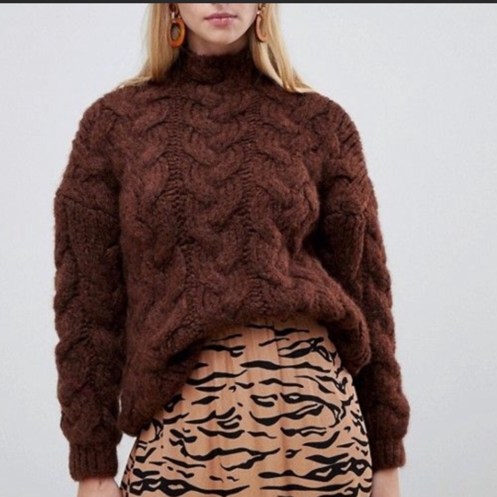 Mango:  Chunky Oversized Cable Knit Sweater